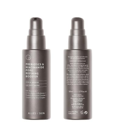 Allies of Skin Prebiotics & Niacinamide Pore Refining Booster | Minimize the Appearance of Pores with Goji Berry & Probiotics Complex | Calm Redness and Treat Blemish Prone Dull Skin | 1.7 fl oz - Buy Online on GoSupps.com