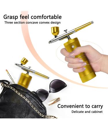 Portable Mini Airbrush Kit with Compressor 27PSI Gravity Feed for Cake Decorating, Makeup, Nail Art, Painting & Tattoo Gold - Buy Online on GoSupps.com