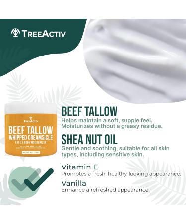 Beef Tallow Face Cream Body Moisturizer All Natural Grass Fed Whipped Beef tallow For Skin Deeply Hydrating & Nourishing Balm for Eczema Cracked Dry Itchy Irritated Skin Repair Skincare 4 fl oz - Buy Online on GoSupps.com