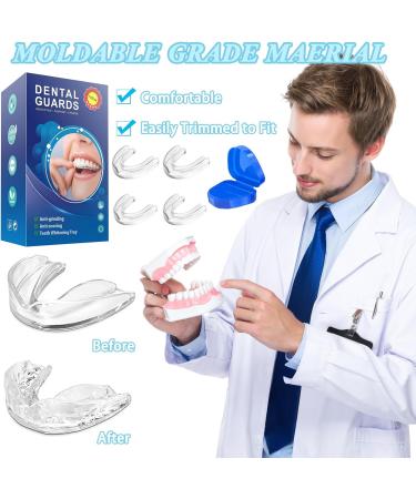 FEXPDL Mouth Guard for Teeth Grinding 6Pack Teeth Grinding Night Guard for Adults Mouth Guard for Sleeping at Night Anti Grinding Teeth 2 Sizes Bruxism Mouth Guard Night White -6 - Buy Online on GoSupps.com
