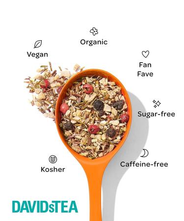DAVIDsTEA Organic Super Ginger Loose Leaf Tea - Caffeine-Free Blend with Rooibos and Peppercorns - 4 oz / 113 g - Buy Online on GoSupps.com