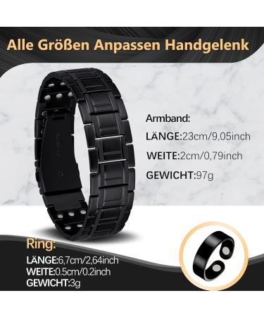 Jeracol Lymph Detox Titan Stahl Magnetic Target Band & Copper Ring for Men | 3500 Gauss Magnet | Includes Distant Tool & Gift Box Health & Wellness - Buy Online on GoSupps.com