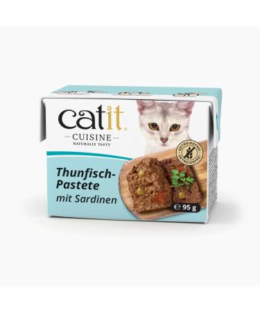 Catit Cuisine Cat Food, Tuna & Sardines Paté, Complete Food, 95 g, Grain Free, High Fish Content