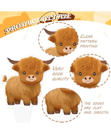 Highland Cow Baby Shower Cupcake Toppers Holy Cow Cupcake Toppers 48Pcs Highland Cow Baby Shower Decorations Cow Oh Baby Cupcake Picks for Holy Cow Baby Shower Birthday Supplies - Buy Online on GoSupps.com