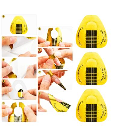 200 Gold Horseshoe Acrylic Nail Extension Forms | Self-Adhesive Dual Forms for Polygel Tips | Gel Nail Stickers for Poly Gel/Extension/Acrylic Molds | Salon-Grade Polygel Nail Forms - Buy Online on GoSupps.com