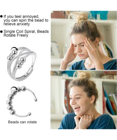 INBOLM 4PCS Anxiety Necklace Breathing Fidget Ring Stress Relief Mindful Breathing Necklaces Rings Portable Stress Relief Mindful Necklace Set for Men Women Meditation Anxiety Relief Relaxation - Buy Online on GoSupps.com