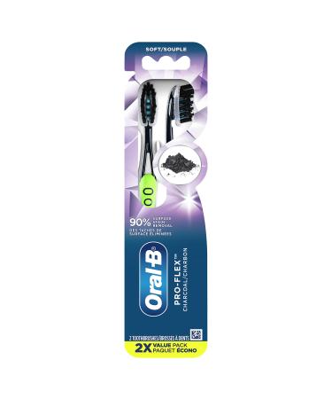 Oral B Power Pro-Flex Charcoal Manual Toothbrush Soft 2 Count