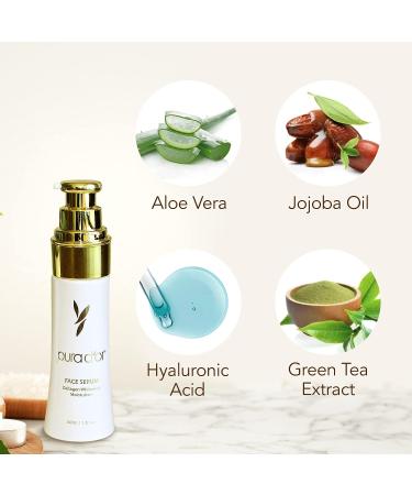 PURA D'OR Face Serum Collagen Whitening Moisturizer - 30mL | Brightens, Firms, & Reduces Wrinkles | For Radiant Skin on Face & Neck - Buy Online on GoSupps.com