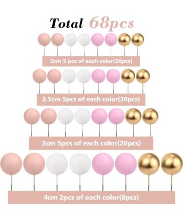 68PCS Mini Balloon Cake Topper Set for Wedding & Baby Shower Decor - Coffee/Pink/Gold/White - Buy Online on GoSupps.com