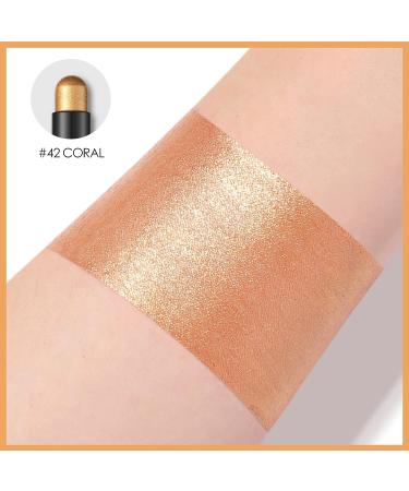 FOCALLURE Shimmer and Matte Cream Eyeshadow Stick - Coral | Long Lasting Waterproof Eye Makeup Pen - Buy Online on GoSupps.com