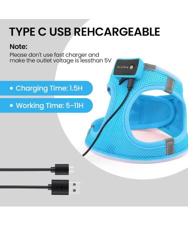 Buy PCEOTLLAR Dog Harness - LED Reflective & Breathable Light Dishes for Small to Medium Dogs - Blue - Buy Online on GoSupps.com