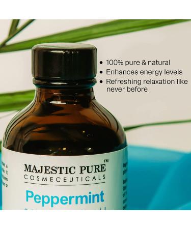 Majestic Pure Peppermint Essential Oil - 4 fl oz | Therapeutic Grade, Pure & Natural Premium Quality - Buy Online on GoSupps.com