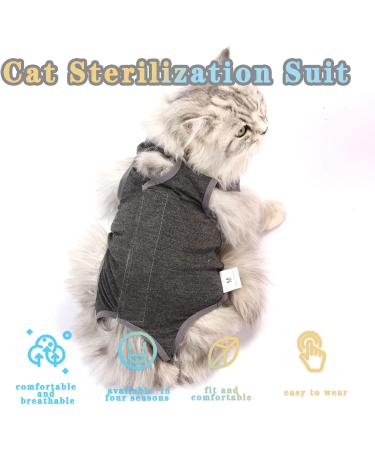 CLLRYBO Katzenbody for Cats - Post-Surgery Recovery Surgical Shirt | Gray Small Size | International Shipping - Buy Online on GoSupps.com