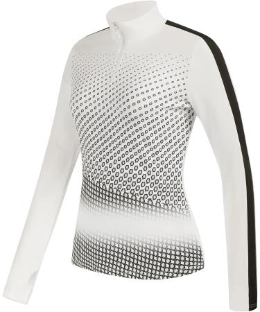JACK SMITH Women's Long Sleeve Workout Shirt with Thumb Holes - Moisture Wicking, Golf Shirt - White, Size Medium - Buy Online on GoSupps.com