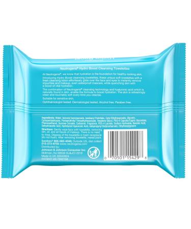 Neutrogena Hydro Boost Cleanser Facial Wipes 25ct - Pack of 3 | Hydrating Facial Cleansing Wipes - Buy Online on GoSupps.com