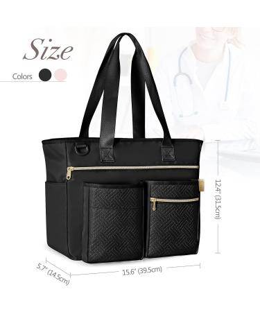 Fasrom Nurse Tote Bag with Laptop Sleeve - Ideal for Nurses and Medical Assistants - Black (Patent Design) - Buy Online on GoSupps.com
