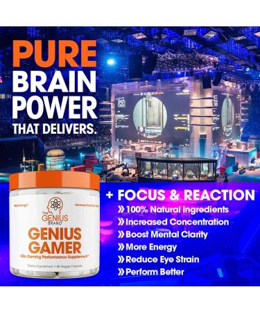 Genius Gamer Focus & Brain Booster - 80 Capsules for Enhanced Concentration & Cognitive Performance - Buy Online on GoSupps.com