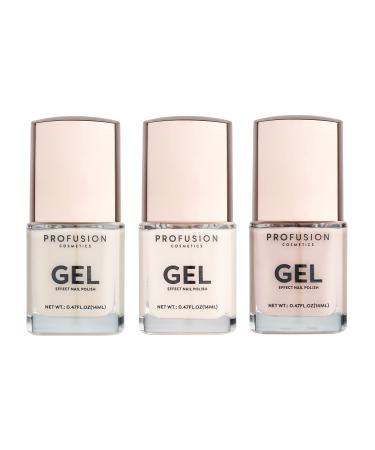 Profusion Cosmetics Go To Neutrals Gel Effect Nail Polish for Long Wearing Shades Quick Dry Gel Nail Polish with Glossy Finish Gel Raise Your Beauty Routine with Premium Beauty Tool