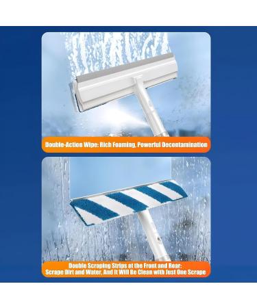Spray Window Cleaning Brooms Squeegee for Window Cleaning with Spray Double-Sided Spray Expansion Window Cleaner Double Sided Window Cleaner with Long Handle with 3 Replaceable Rags (30cm Panel) - Buy Online on GoSupps.com