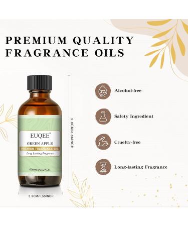 EUQEE Green Apple Fragrance Oil 60ml - Premium Grade Aromatherapy Essential Oil for Diffusers and DIY Candle Making - Buy Online on GoSupps.com