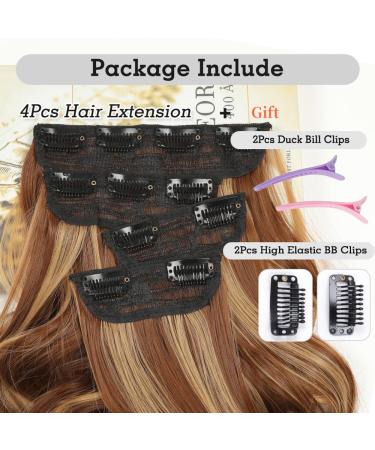 YDDM Wavy Hair Extensions - Clip-In 24 Synthetic Hair Extensions for Women | Realistic & Affordable Hair Clip Extensions (4PCS) - Buy Online on GoSupps.com