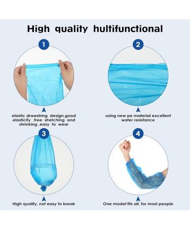 100 Pcs Waterproof Arm Sleeves Covers | PE Oversleeves Protector with Elastic Cuff | Long Arm Protectors 16x8.7 Inch Blue - Buy Online on GoSupps.com
