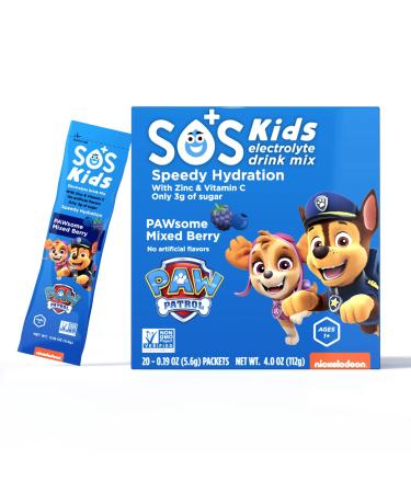 SOS Hydration Kids Paw Patrol Electrolyte Drink Mix (Mixed Berries)
