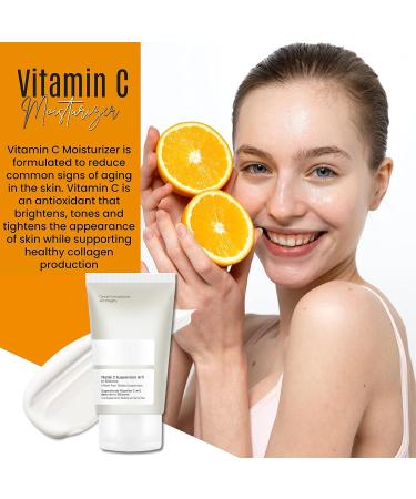 Vitamin C Moisturiser for Face Vitamin C Suspension 30% - Face Moisturiser to Nourish Skin Smooth Lines & Boost Glow Vitamin C Cream Day and Night Anti Aging Face Cream 1 oz/ 30 mL - Buy Online on GoSupps.com