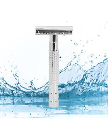 Ergonomic Silver Safety Razor for Men - Ideal for Home Travel & Hotels | Ultimate Shaving Experience - Buy Online on GoSupps.com