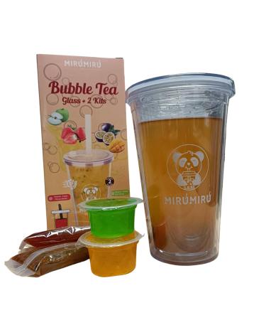 MiruMiru - Reusable Bubble Tea Glass 500ml + 2 Bubble Tea to make
