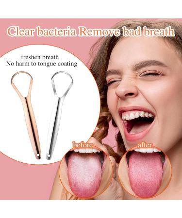 Stainless Steel Tongue Scraper for Adults - 2 Pack Metal Tongue Cleaners for Fresh Breath & Oral Hygiene - Buy Online on GoSupps.com