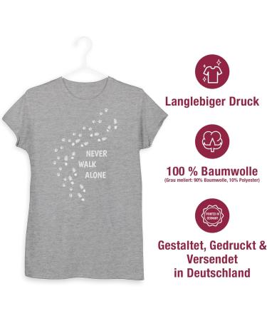 Shirtracer Women's Shirt - Perfect Gift for Dog Owners | Never Walk Alone Paw Prints Grey Mottled XL - Buy Online on GoSupps.com