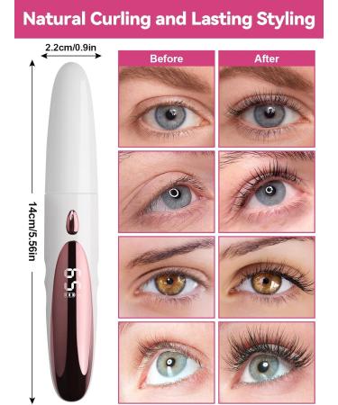 Kalolary Heated Eyelash Curlers 4 Temp Modes Heated Lash Curler with Eyelash Tweezers and Lash Comb 8s Fast Heating Electric Eyelash Curler with LED Display for 24h Long Lasting Natural Curling - Buy Online on GoSupps.com