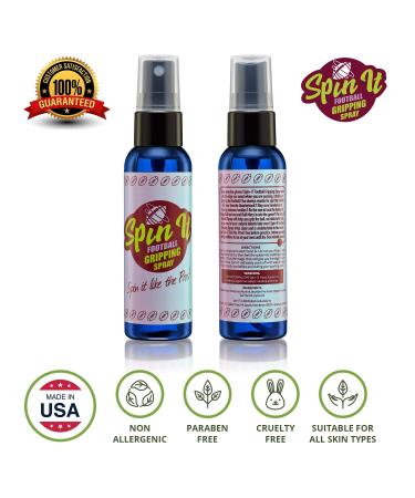 Spin iT Football Grip Spray - Enhance Football Grip, Works with or without Gloves - Ideal for Training and Play - Improve Performance and Control - 2 oz - Buy Online on GoSupps.com