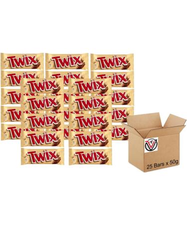 Twix Standard Twin Chocolate Bars 25 x 50g New Christmas Chocolates with VIMIX Gift Box - Buy Online on GoSupps.com