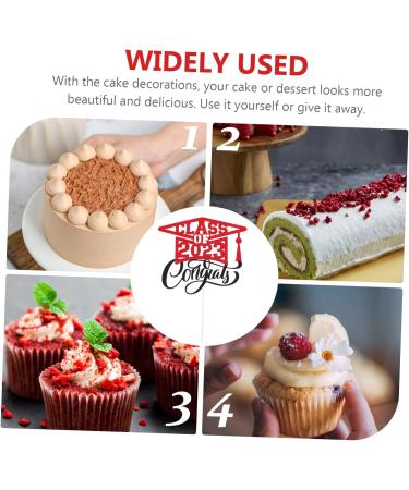 HAKIDZEL 5pcs 2023 Graduation Visa Insertion Decorative Cupcake Toppers Graduation Dessert Toppers Graduation Cap Grad Cupcake Topper Graduation Cake Decors Red Paper Cup Props Red 13x11.4cm - Buy Online on GoSupps.com