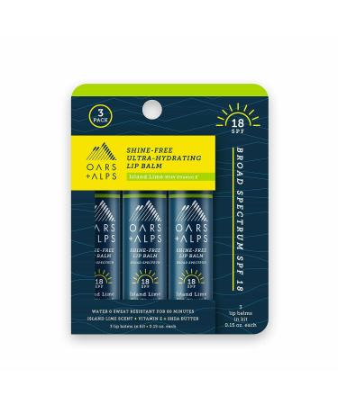 Oars + Alps Island Lime Shine Free Lip Balm 3ct | Hydrating Lip Care - Buy Online on GoSupps.com