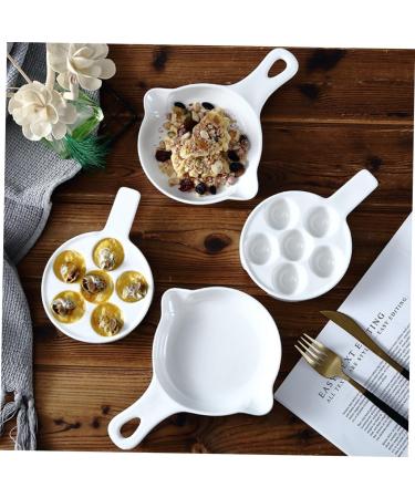Mikinona 1pc Baked Snails Escargot Dish for Kitchen Server Dish Tableware Plate Escargot Cooking Mushroom Snail Dish Snail Bakeware Escargot Baking Ceramics Food Server Disk White 17X2.9CM White - Buy Online on GoSupps.com