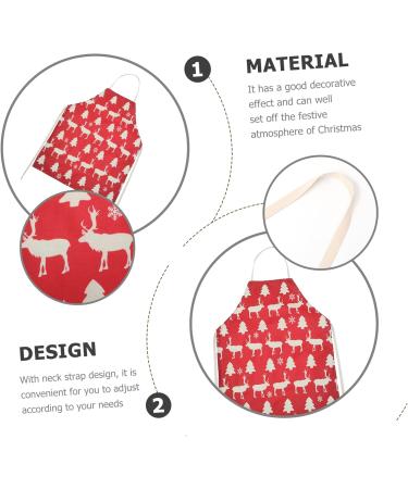 ifundom barber cloth elk baking apron christmas cosplay costume Christmas Kitchen Cooking Aprons christmas party xmas apron santa costume Haircut Apron decorate household Work Cotton linen 68X55X0.5CM - Buy Online on GoSupps.com