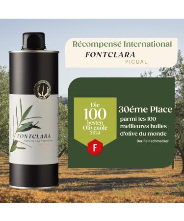 FONTCLARA Picual Extra Virgin Olive Oil from Spain award winning slightly fruity roasting cooking & garnishing cold pressed 0.5l bottle - Buy Online on GoSupps.com