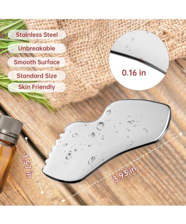 Premium Stainless Steel Gua Sha Facial Tools | Lymphatic Drainage & Skin Tightening Massager - International Shipping Available - Buy Online on GoSupps.com