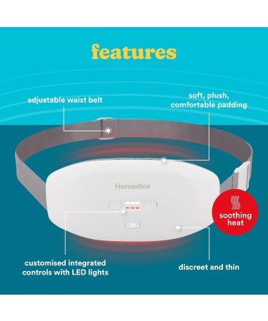 Buy Homedics Cycle Comfort Heat & Vibration Belts - Menstrual Cramps Relief 3 Heat & Vibration Levels Discreet Design Travel Bag Included - Buy Online on GoSupps.com