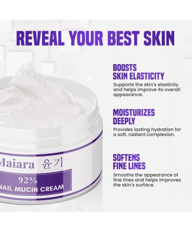 Snail Mucin Moisturizer Cream - Advanced Snail 92% All In One Cream Korean Moisturizer for Face Made with Snail Serum for Dry Sensitive Skin - Korean Skincare Daily Face Moisturizer Repair Cream (100 g / 3.52 Fl Oz) - Buy Online on GoSupps.com