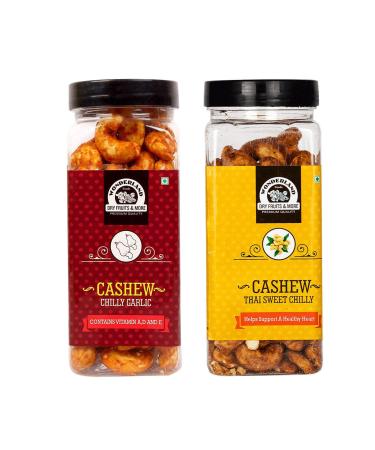 Wonderland Foods - Chilli Garlic and Thai Sweet Chilli Flavoured Cashew (Kaju) 300g (150g X 2)