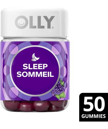 OLLY Sleep Gummy Supplement helps promote a healthy sleep cycle Blackberry Zen with melatonin L-Theanine & botanicals 25 day supply 50 gummies - Buy Online on GoSupps.com