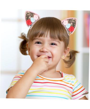 FAVOMOTO 4 Pairs Animal Ear Hair Barrette Hair Accessories for Hair Barrette Hair Barrette Cat Ears Hairpins Barrette Sequin Hair Clips Cute Cloth - Buy Online on GoSupps.com