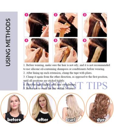 Elailite Invisible Hair Extensions - 20 Tape-Ins Remy Human Hair 45cm #60 Platinum Blonde Real Hair Quality - Buy Online on GoSupps.com