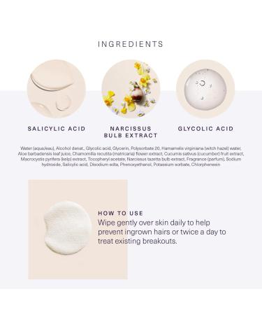 European Wax Center Ingrown Hair Wipes - AHA & BHA Exfoliating Skin Care for Bikini Area Razor Bumps & Ingrown Hairs - 45 Moisturizing Wipes for Men & Women - Buy Online on GoSupps.com