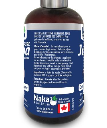 Naka Platinum Pure Jojoba Moisturizing Oil Certified Organic For skin hair and body Cold Pressed+ UV Protected Made in Canada (200+70ml FREE) (Jojoba oil) - Buy Online on GoSupps.com