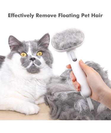 Aumuca Cat Grooming Brush for Shedding - Long/Short Haired Indoor Cats - Removes Mats, Tangles, Loose Fur - White - Buy Online on GoSupps.com